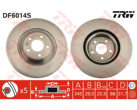 Brake Disc DF6014S TRW