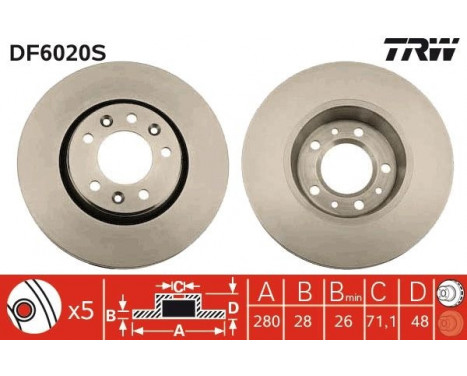 Brake Disc DF6020S TRW