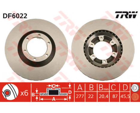Brake Disc DF6022 TRW