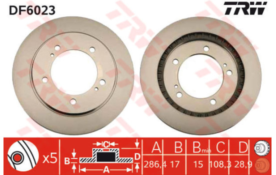 Brake Disc DF6023 TRW