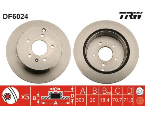Brake Disc DF6024 TRW, Image 3