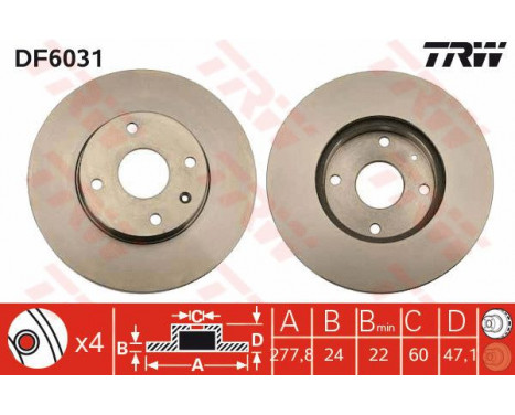 Brake Disc DF6031 TRW