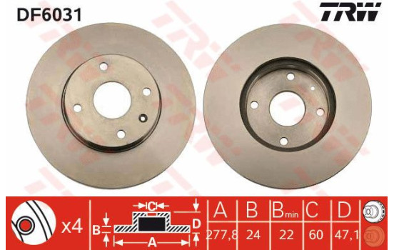 Brake Disc DF6031 TRW