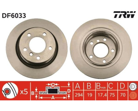 Brake Disc DF6033 TRW, Image 3