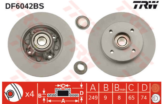 Brake Disc DF6042BS TRW