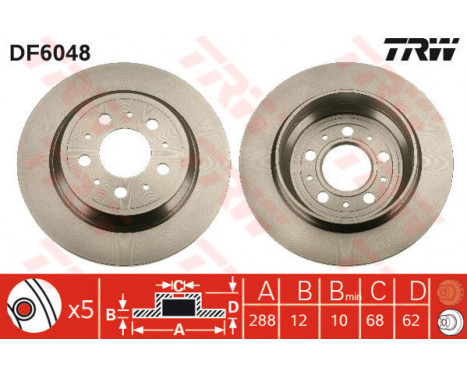 Brake Disc DF6048 TRW