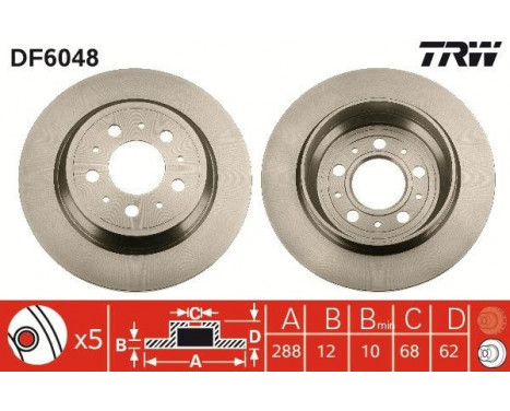 Brake Disc DF6048 TRW, Image 3