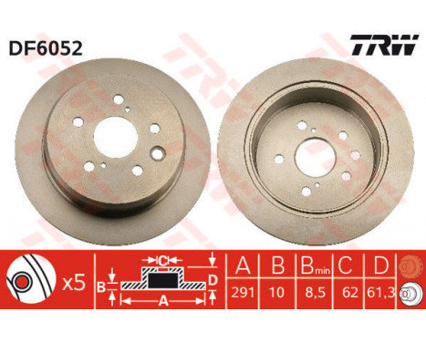 Brake Disc DF6052 TRW