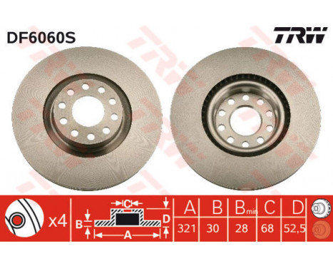 Brake Disc DF6060S TRW