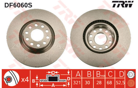 Brake Disc DF6060S TRW