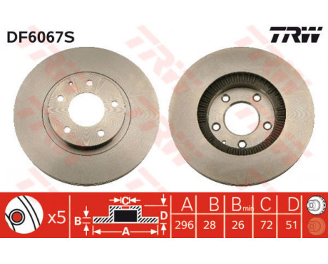 Brake Disc DF6067S TRW