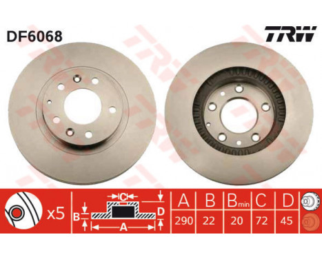 Brake Disc DF6068 TRW