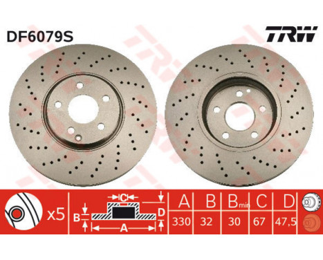 Brake Disc DF6079S TRW