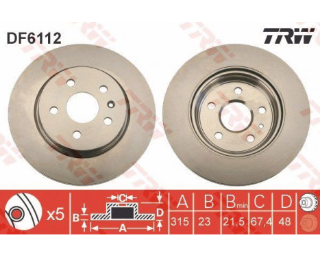 Brake Disc DF6112 TRW