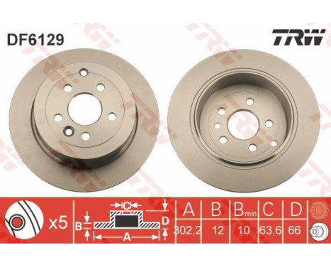 Brake Disc DF6129 TRW