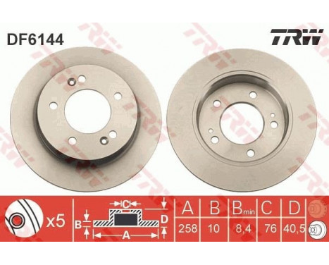 Brake Disc DF6144 TRW