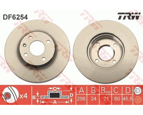 Brake Disc DF6254 TRW