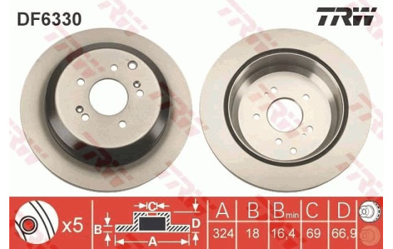Brake Disc DF6330 TRW