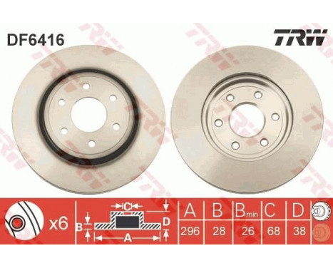 Brake Disc DF6416 TRW