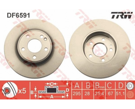 Brake Disc DF6591 TRW