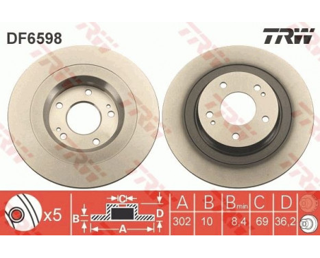 Brake Disc DF6598 TRW