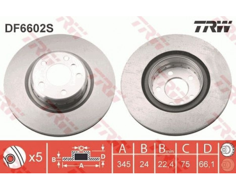 Brake Disc DF6602S TRW