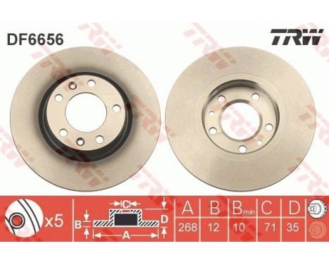 Brake Disc DF6656 TRW