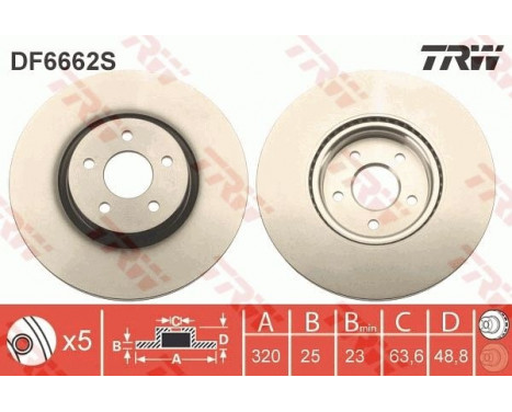 Brake Disc DF6662S TRW