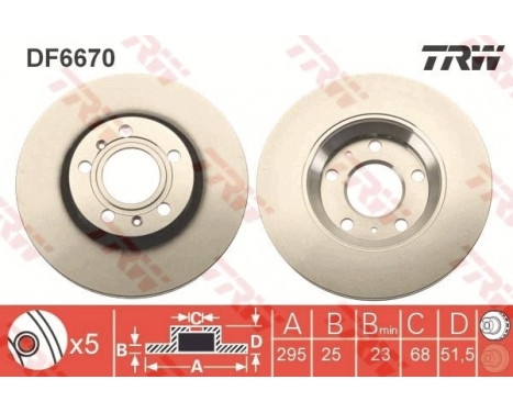 Brake Disc DF6670 TRW