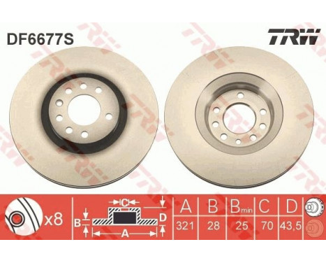 Brake Disc DF6677S TRW