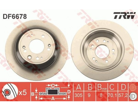 Brake Disc DF6678 TRW