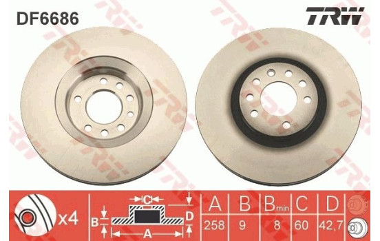 Brake Disc DF6686 TRW, Image 2