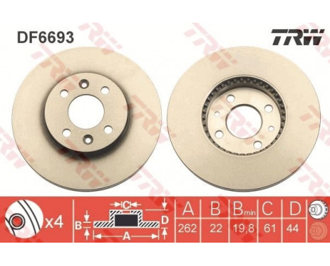 Brake Disc DF6693 TRW