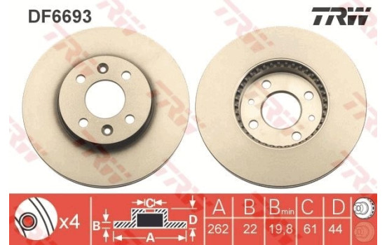 Brake Disc DF6693 TRW
