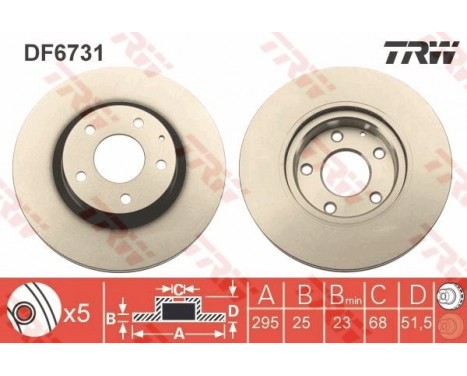 Brake Disc DF6731 TRW, Image 2