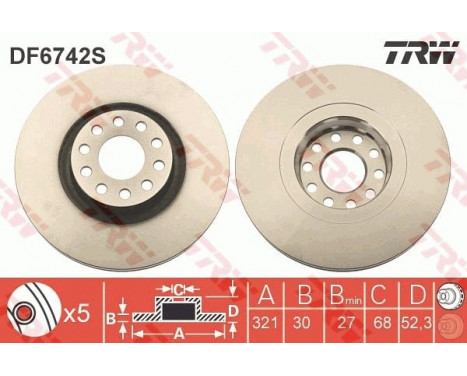 Brake Disc DF6742S TRW