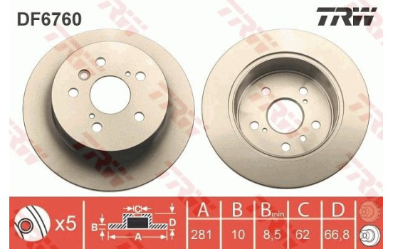 Brake Disc DF6760 TRW
