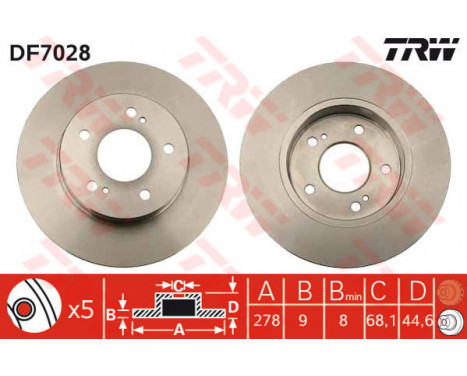 Brake Disc DF7028 TRW