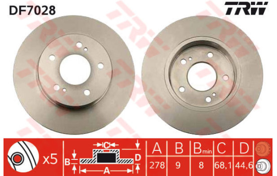 Brake Disc DF7028 TRW