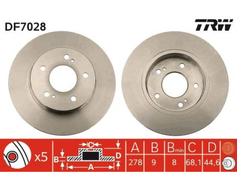 Brake Disc DF7028 TRW, Image 2