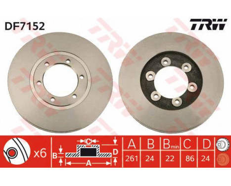 Brake Disc DF7152 TRW