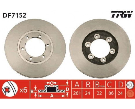 Brake Disc DF7152 TRW, Image 2