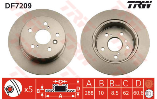 Brake Disc DF7209 TRW