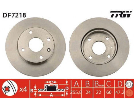 Brake Disc DF7218 TRW, Image 2