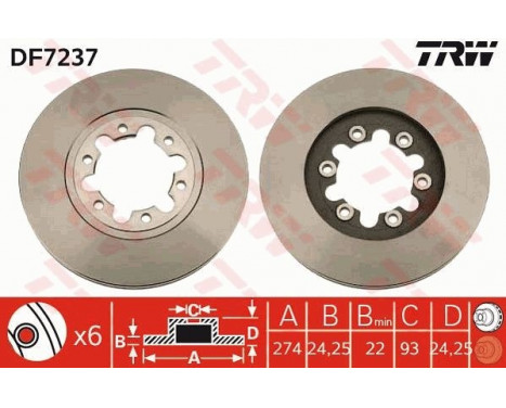 Brake Disc DF7237 TRW, Image 2
