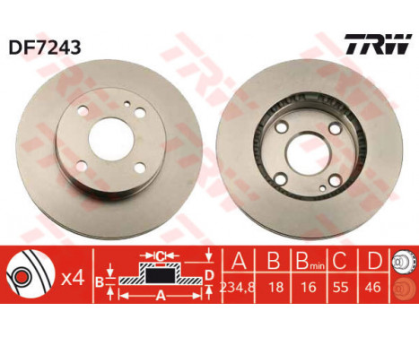 Brake Disc DF7243 TRW