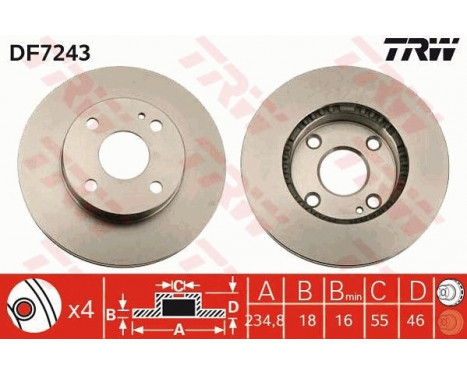 Brake Disc DF7243 TRW, Image 2