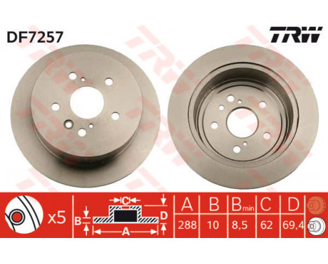 Brake Disc DF7257 TRW