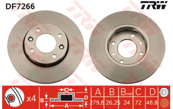 Brake Disc DF7266 TRW