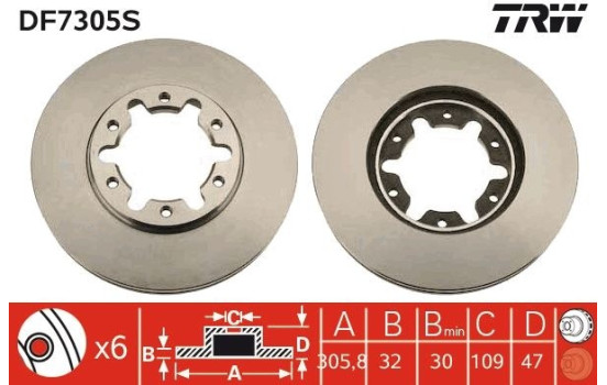 Brake Disc DF7305S TRW